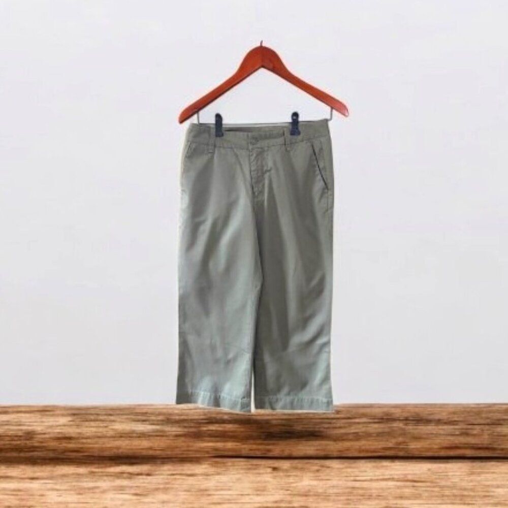 Y2K Olive Green Khaki Capri Pants by Gap Factory Size 1